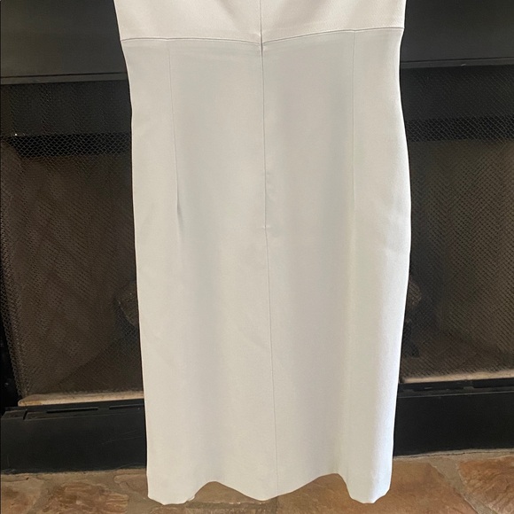 Tahari Shimmering sea foam green dress with draped neckline and side slit. 8 - Picture 10 of 12